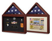 Flag plus certificate display case