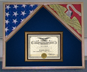 Military flag case for 2 flags and certificate