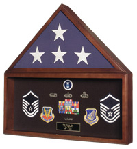 Burial Flag and Medal Display case, Flag and Document Holder