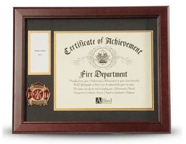 Firefighter Medallion Certificate and Medal Frame