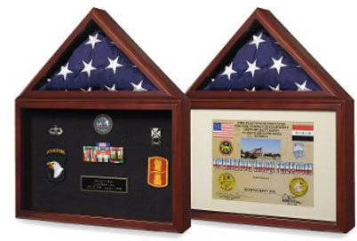 Flag plus certificate display case