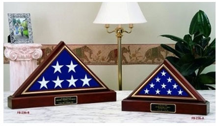 American Flag Case Pedestal For 5 x 9.5 Flag - Burial Flag