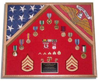 US Marine Corp Certificate Display Case in bottom