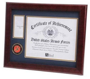 U.S. Marine Corps Medallion Certificate and Medal Frame