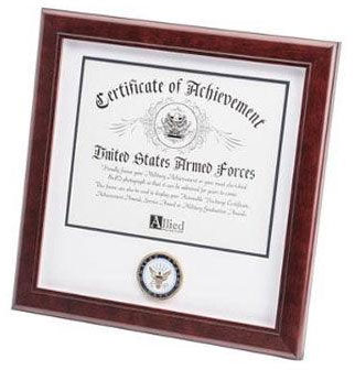 U.S. Navy Medallion Certificate and Medal Frame